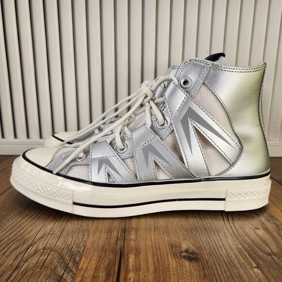 Converse Chuck 70 Mesh High Womens Size 9.5 Dull Silver Sneakers Shoes A15187C - Picture 3 of 9